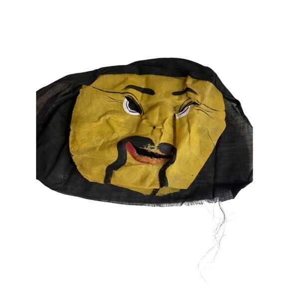 1930s Starched Gauze Mask Fu ManChu Mask Halloween Black Hat - Picture 8 of 13